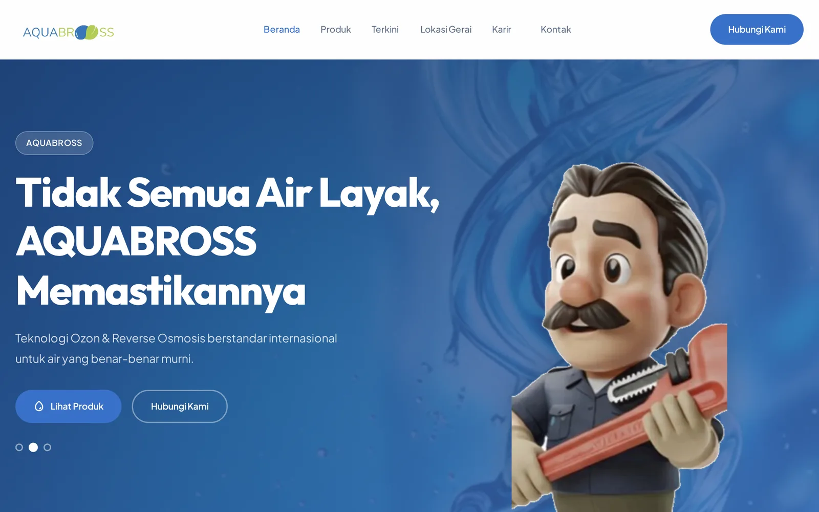 The homepage of a bathroom-fixtures company site, with product and store-locator navigation.